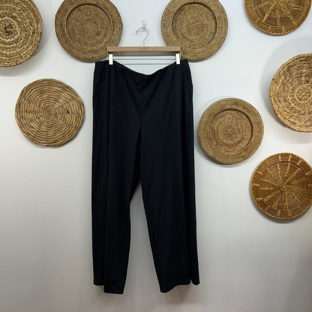Old Navy Active Neutral Black Powersoft Wide Leg Pants Activewear Plus Size XXL